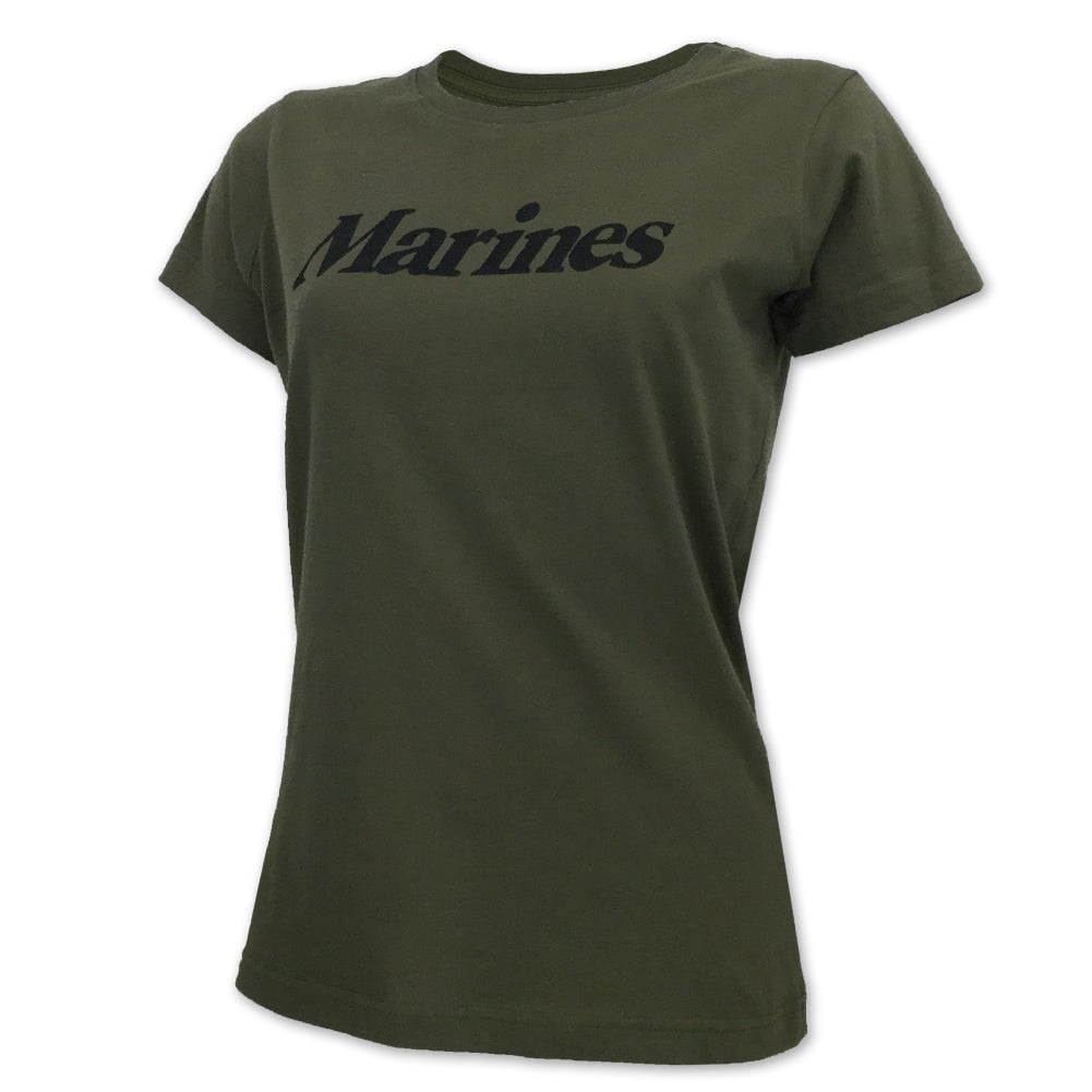 Marines Ladies Logo Core T-Shirt (OD Green)