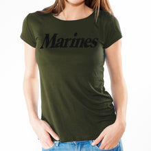 Load image into Gallery viewer, Marines Ladies Logo Core T-Shirt (OD Green)