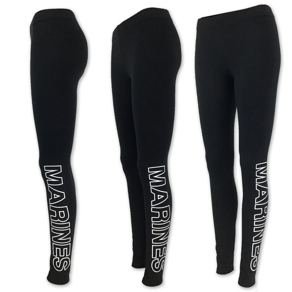 MARINES LADIES LOVE 'EM LONGER LEGGINGS (BLACK)