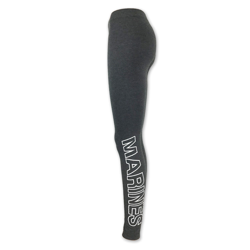 MARINES LADIES LOVE 'EM LONGER LEGGINGS (CHARCOAL)