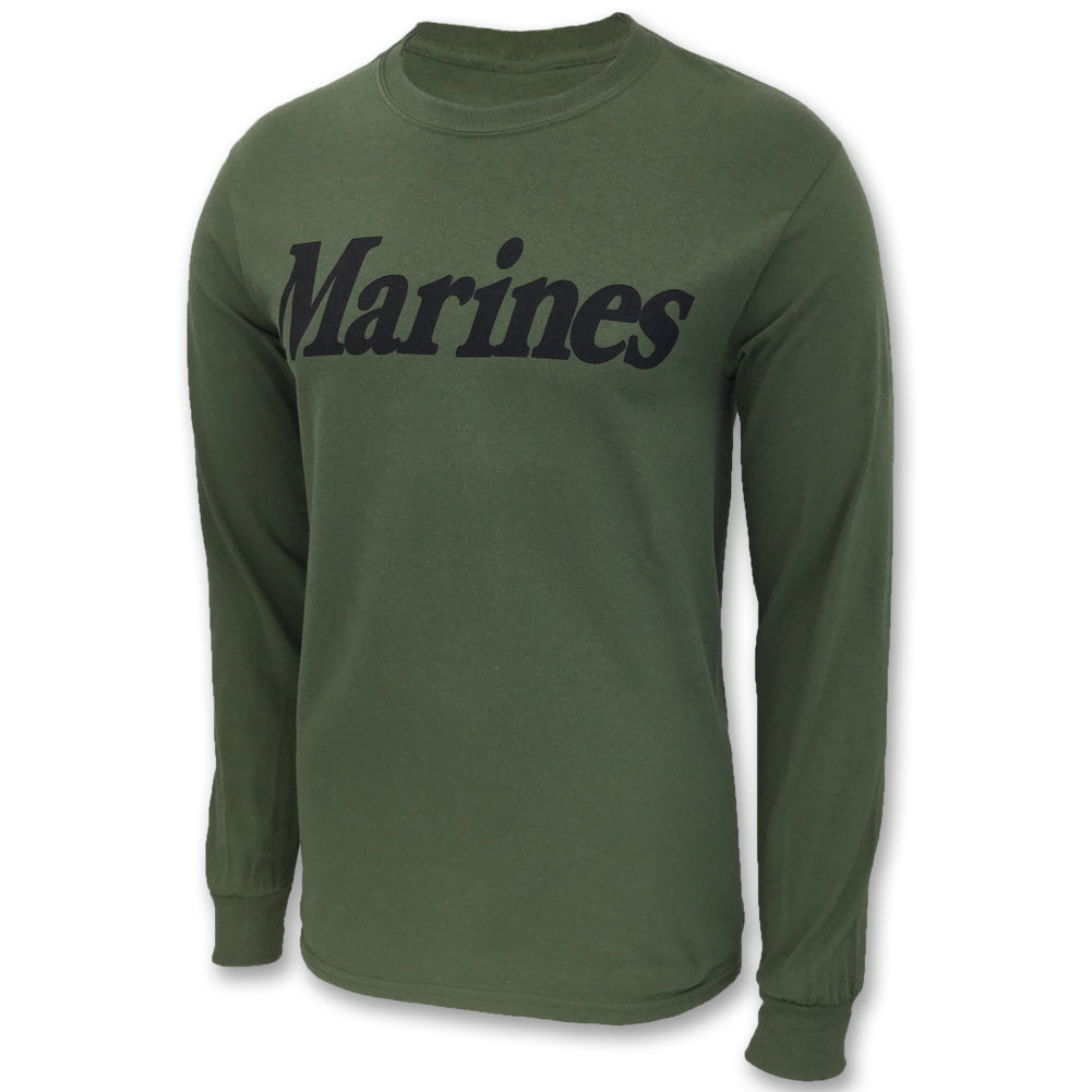 Marines Logo Core Long Sleeve T-Shirt (OD Green)