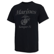Load image into Gallery viewer, Marines Reflective PT T-Shirt (Black)