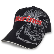 Load image into Gallery viewer, Marines Side Bill Hat Black