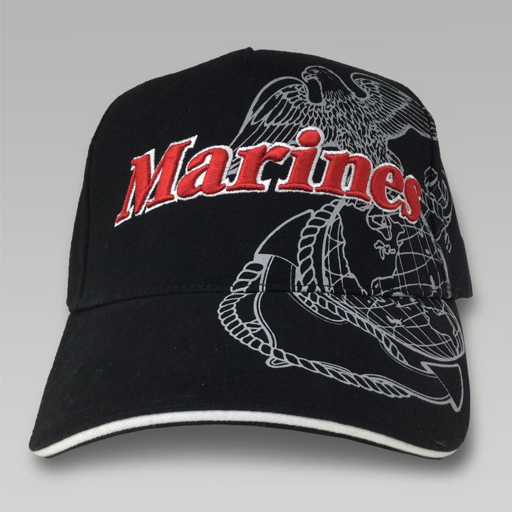 Marines Side Bill Hat Black