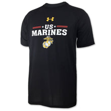 Load image into Gallery viewer, Marines Under Armour Stars Tech T-Shirt (Black)