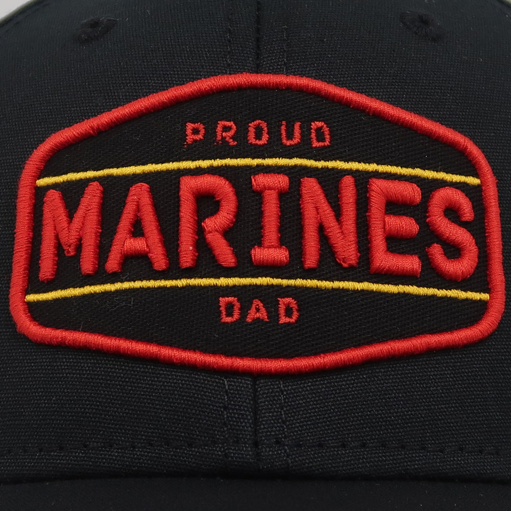 PROUD MARINES DAD MID-PRO SOLID SNAPBACK HAT (BLACK)