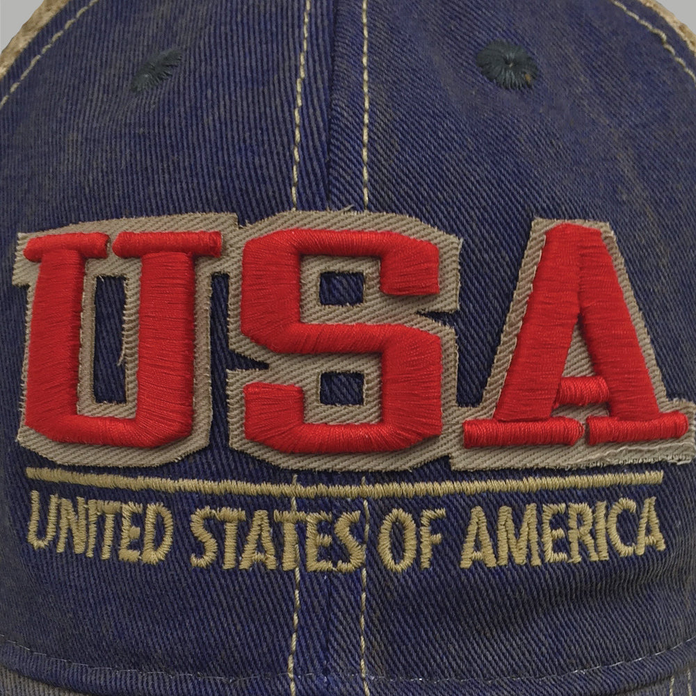 USA OLD FAVORITE TRUCKER HAT (BLUE) 2