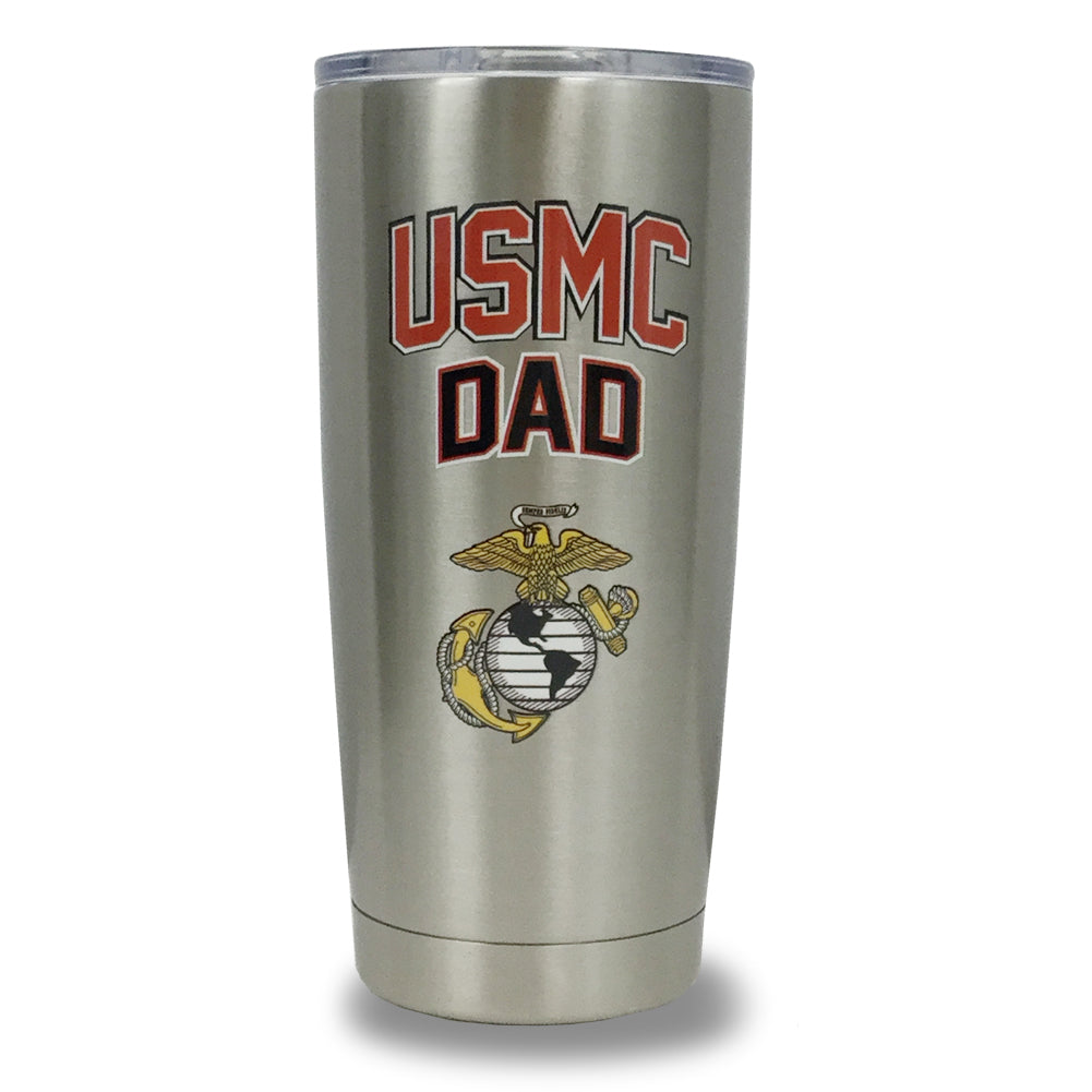 USMC DAD STAINLESS STEEL TUMBLER (SILVER)