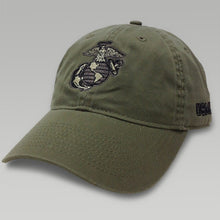 Load image into Gallery viewer, USMC EGA Twill Cap (Moss)
