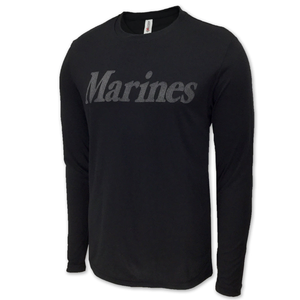 USMC Long Sleeve Performance T (Black)