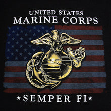 Load image into Gallery viewer, USMC Semper Fi EGA Flag T-Shirt (Black)