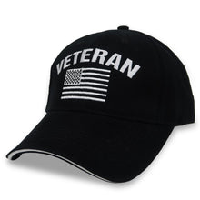 Load image into Gallery viewer, VETERAN FLAG HAT (BLACK) 2