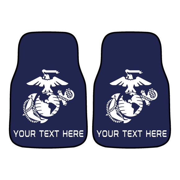 U.S. Marines Personalized 2-pc Carpet Car Mat Set