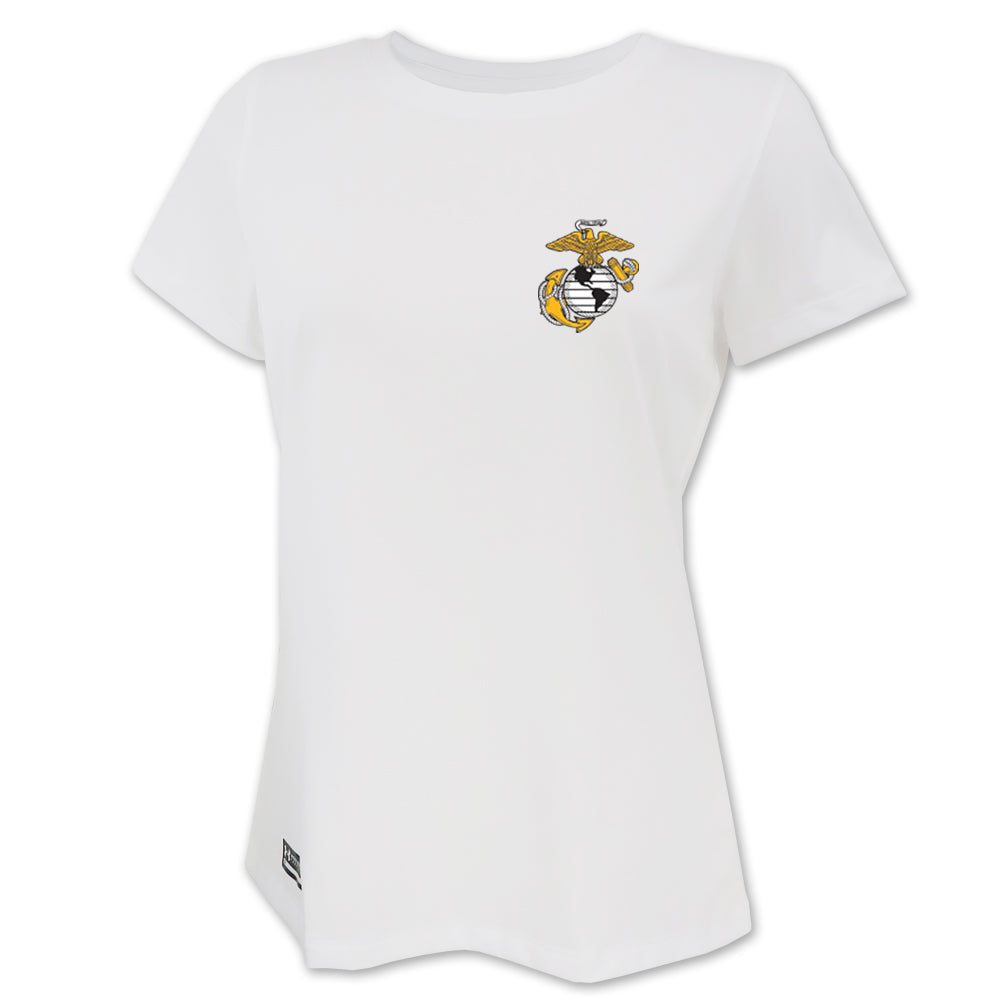 Marines Under Armour Ladies Tactical Tech T-Shirt (White)