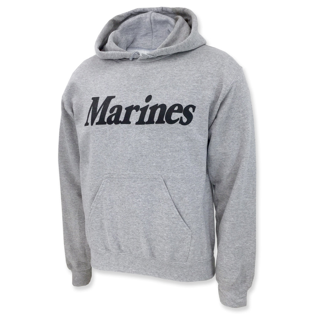 Marines Logo Hooded Sweatshirt (Grey)