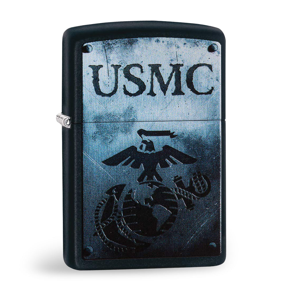 USMC Black Matte EGA Zippo Lighter